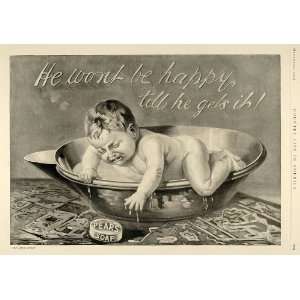 1909 Ad Pears Soap Crying Baby Infant Bath Bathtub   Original Print Ad 
