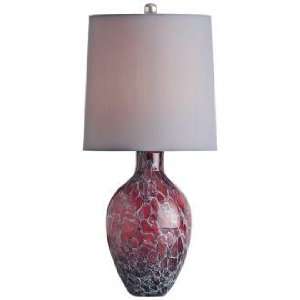   Home Ty Orchid Crackle Finish Glass Table Lamp
