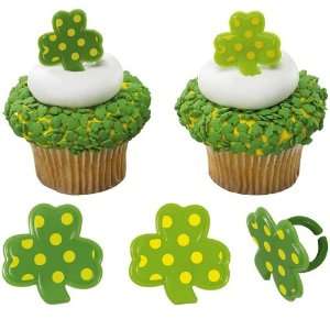    St. Patricks Day Polka Dot Shamrock Cake Rings Toys & Games