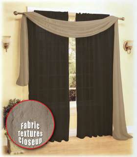 New Beautiful Sexy Crush Sheer Voile Window Scarf Taupe  