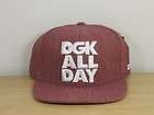 DGK All Day Snapback Hat Cap Red Denim
