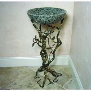   15 Hand Made Pedestal Sink Set in Vine Gold Antique