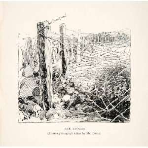 1898 Lithograph Trocha Barbed Wire Spanish American War Cuba Defense 