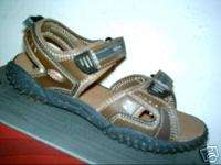   Black Open Toe Casual Sandals Shoes Velcro Strap Logan 4 M NEW  
