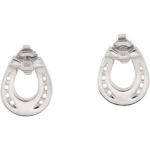  Silver Horseshoe Earrings Pair 14.40X12.40 mm CleverEve Jewelry