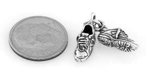 STERLING SILVER RUNNING TENNIS SHOES CHARM/PENDANT  