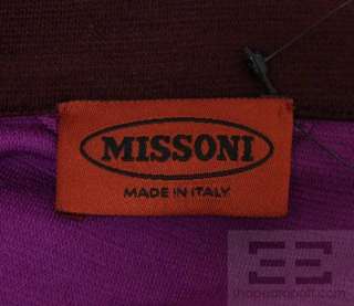 Missoni Purple & Brown Wool Long Sleeve Belted Dress Size 42  