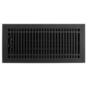Cast Iron Floor Register with Louvers   6 x 14 (7 1/2 x 16 Overall 