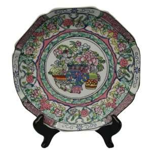  Decorative Chinese hand painted porcelain plate, scalloped 