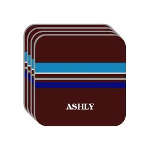 Personal Name Gift   ASHLY Set of 4 Mini Mousepad Coasters (blue 