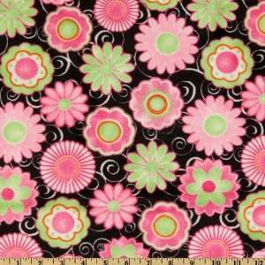  60 Wide Kaufman Minky Cuddle Posey Party Hot Pink/Lime 
