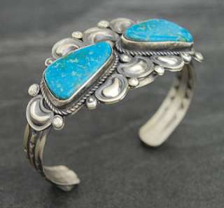 Navajo Sterling Silver Gilbert Tom Turquoise Bracelet  