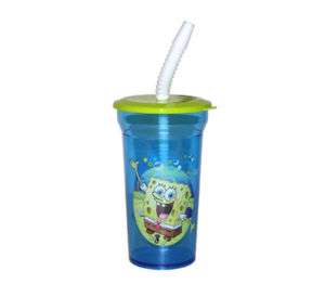 SpongeBob SquarePants 14oz Sports Tumbler Cup Straw NEW  