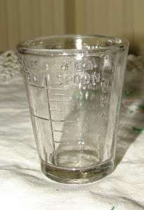 Vintage Glass Tablespoon Teaspoon Glass Measuring Cup Shot Glass 