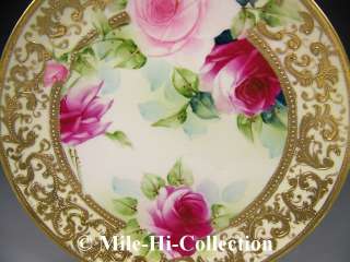 NIPPON HAND PAINTED ROSES LARGE PLATE  