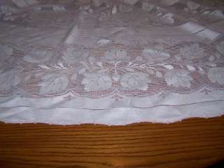 Vintage Pink Lace Table Cloth Tablecloth Linens Kitchen Home Decor 