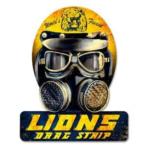  Lions Drag Helmet Automotive Helmet Metal Sign   Victory 