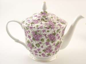 Bone China Violet Tea Pot  