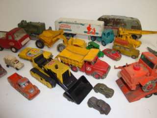 Huge Lot of Old Toys AUBURN RUBBER, DINKY, MATCHBOX, BARCLAY Toy Cars 