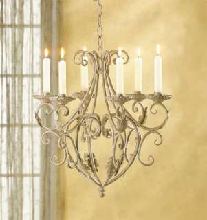 METAL IRON ANTIQUE STYLE CANDLE HOLDER CHANDELIER WROUGHT ART ELEGANT 