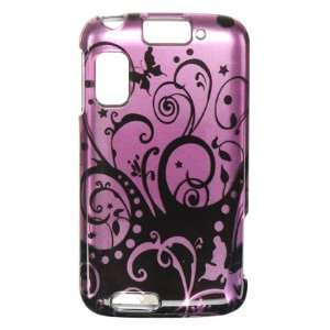  Black Purple Swirl Crystal Snap On 2pcs Phone Protector 