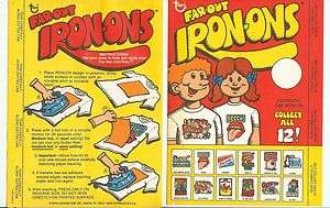1970s Topps Far Out Iron Ons (2) Packages  