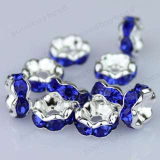   LOTS CRYSTAL SILVER SPACER BEADS JEWELRY DIY FINDINGS 3X6MM  