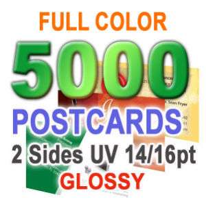 5000 6x4 Postcards Printing UV Glossy 14/16 pt 2 sides  