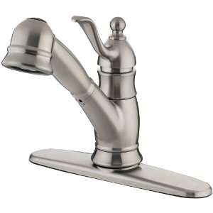   51222 BN Poetto Single Handle Pull Out Kitchen Faucet, Brushed Nickel