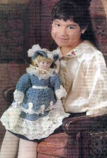 CROCHET PATTERN ONLY Victorian Doll Dress Outift 16 Hat  