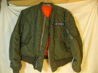 AIR FORCE USAF MILITARY MANS INTERMEDIATE FLYERS MA 1 JACKET SIZE 