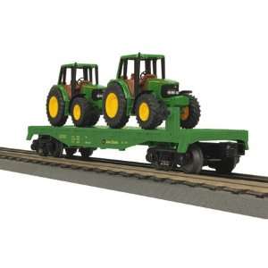  O 27 Flat w/2 6420 Tractors, John Deere Toys & Games