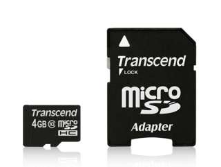 Transcend 4GB 4 GB Micro SD SDHC Class 10 Memory Card  