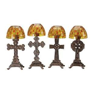  Set of 4 European Table Cross Tealight Candle Holders