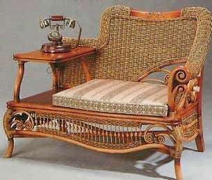 Rattan Bentwood Victorian Telephone Chair  