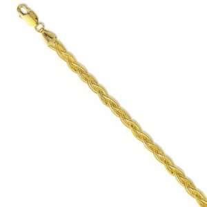  14k Yellow Gold 3.5mm Braided Foxtail Necklace 18 