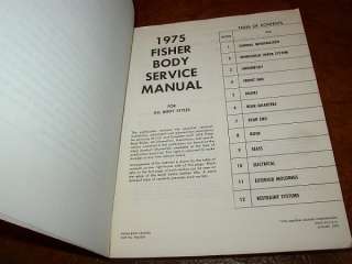 1975 Fisher Chevy Cadillac Buick Olds Pontiac Body Manual Book Camaro 