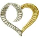 10kt Gold 2 Tone Diamond Cut Heart Slide