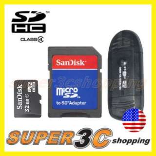 Sandisk 32GB Micro SDHC SD HC Class 4 Memory Card + Adapter Case USB 2 