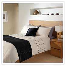 Cream Stone Grey Black Bedding or Runner or Cushion  