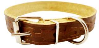 Thick Leather Dog Collar size 16 20 1wide Brown  