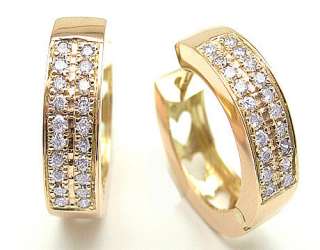 60CTW 14K Rose Gold Huggies/hoop Diamond Earrings  