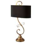 CC Home Furnishings Set of 2 Unique Gold Scroll Table Lamps With Black 