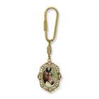   Adviser Gifts Gold tone and Purple Crystal Oval Paint Horse Key Fob