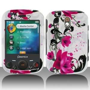  Premium   Pantech TXT8040/Jest Red Flower on White Cover 
