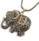 New Coming Vintage Style Necklaces Exquisite Color Stone Elephants 