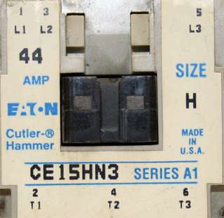 Cutler Hammer Eaton CE15HN3 3 Pole 44 Amps Contactor  