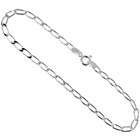   Silver 3.0mm Nickel Free Long Curb Link Chain, 16 in. Italian Necklace