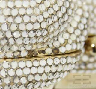   Leiber Gold Swarovski Crystal Sleeping Cat Minaudiere Clutch Handbag