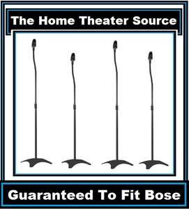   Pair)4 Black Surround Sound Audio Speaker Stand Fit Bose Home Theater